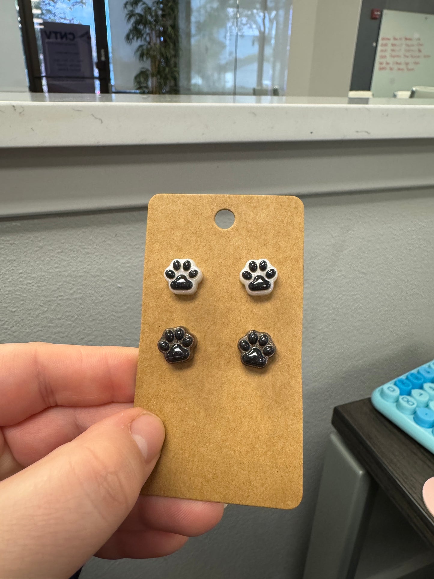 Toe Bean Paw Print Stud Earrings