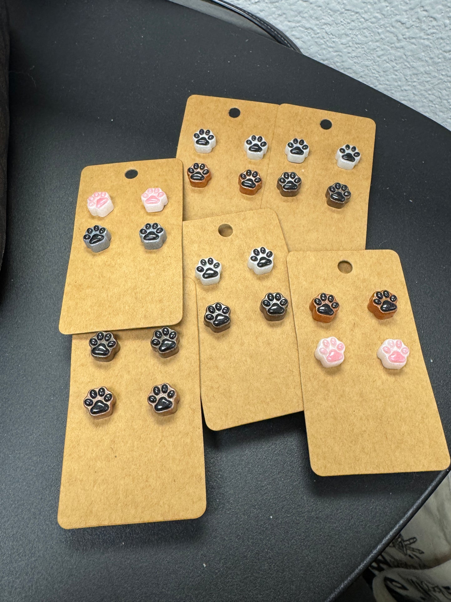 Toe Bean Paw Print Stud Earrings