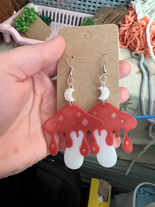 Mushroom Moondrop Earrings