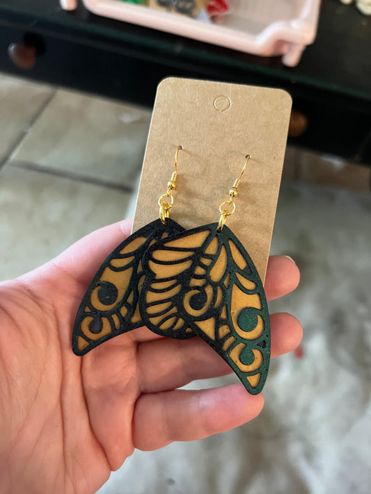 Orange Butterfly Earrings