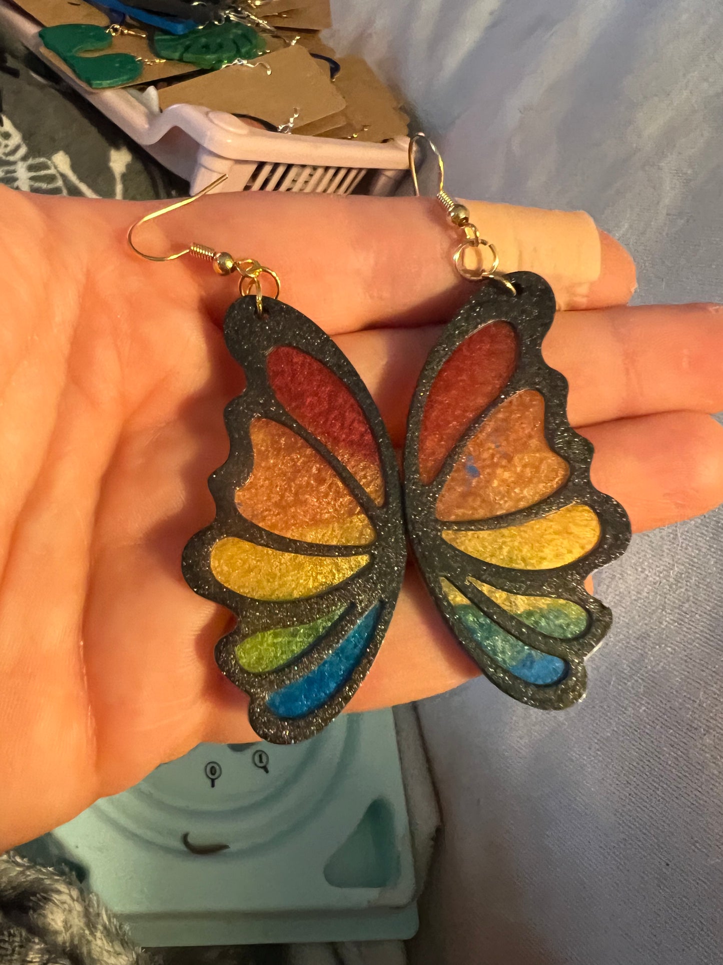 Rainbow Butterfly Earrings