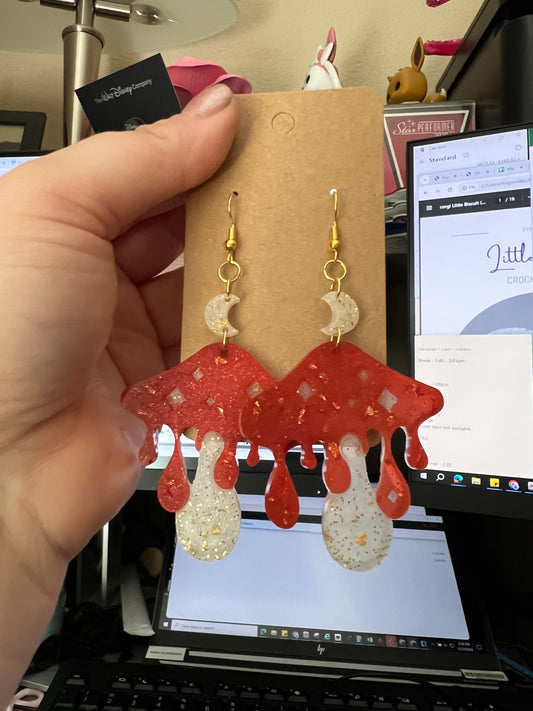 Mushroom Moondrop Sparkle Earrings