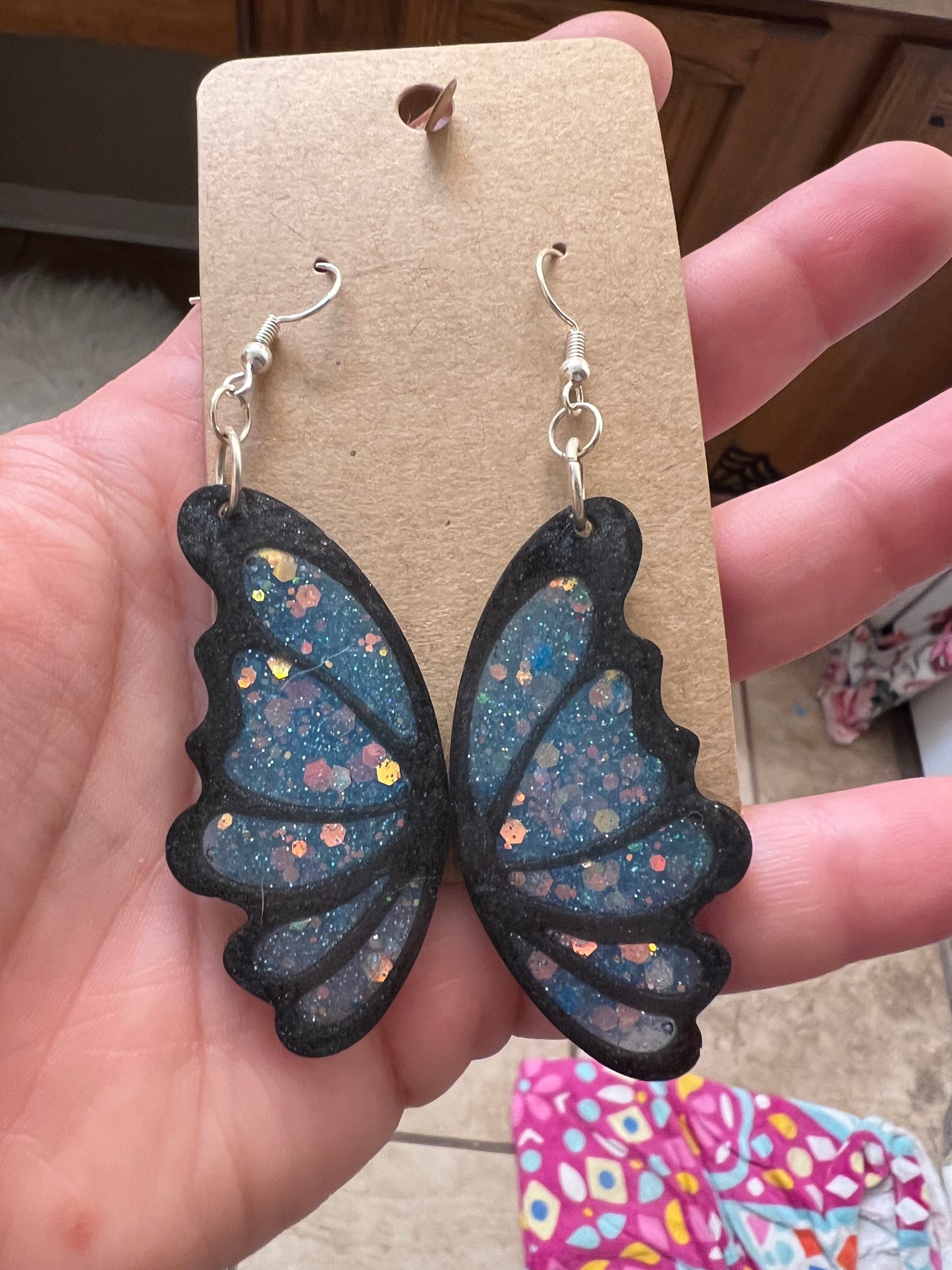 Debut Era Blue Sparkle Butterfly Earrings