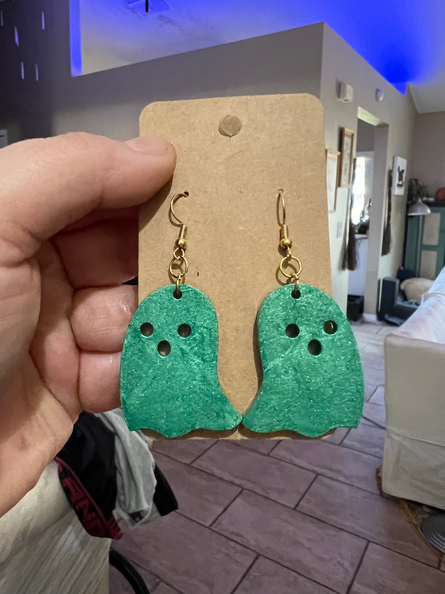 Green Ghost Earrings