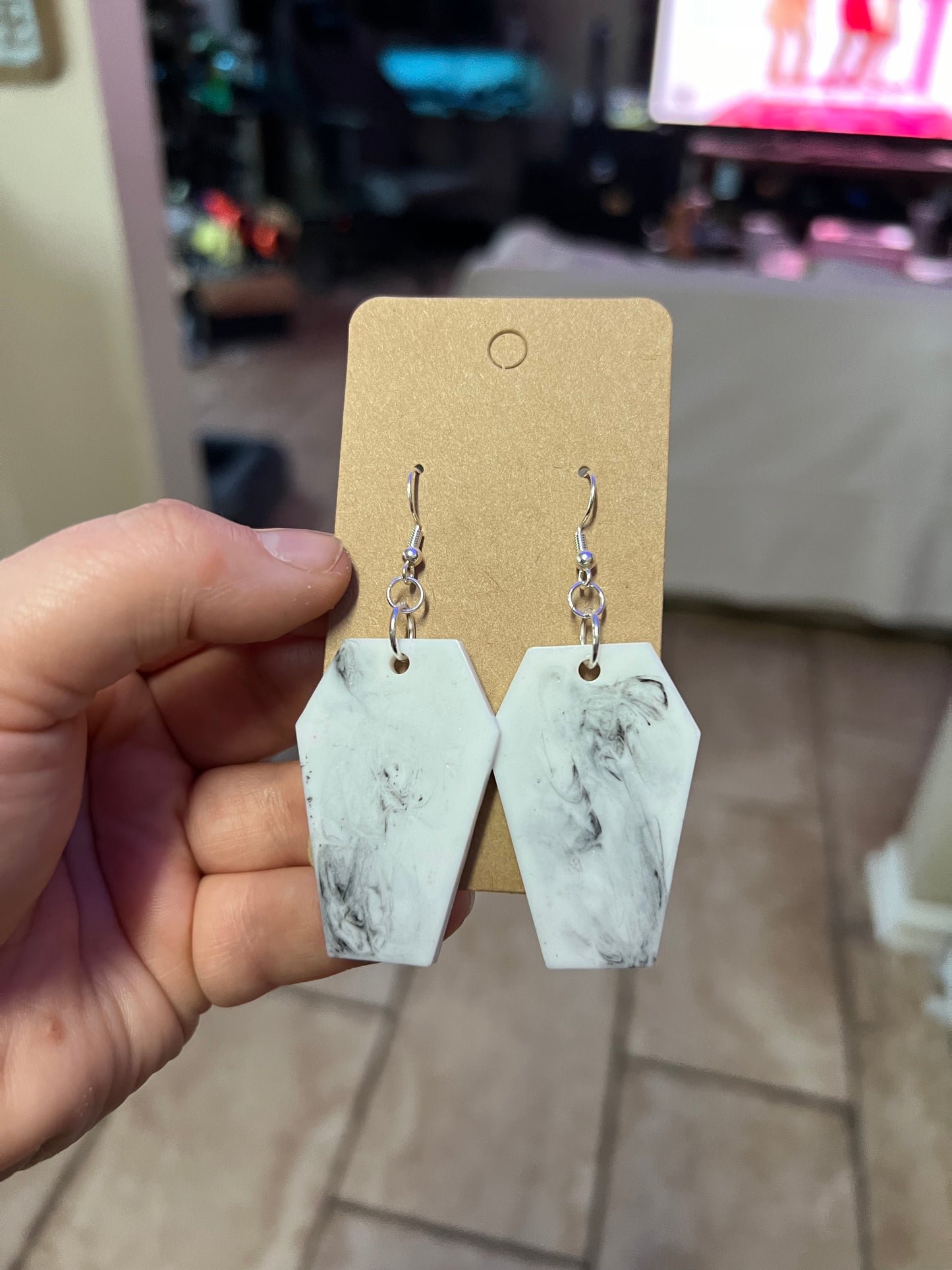 Marble Coffin Earrings