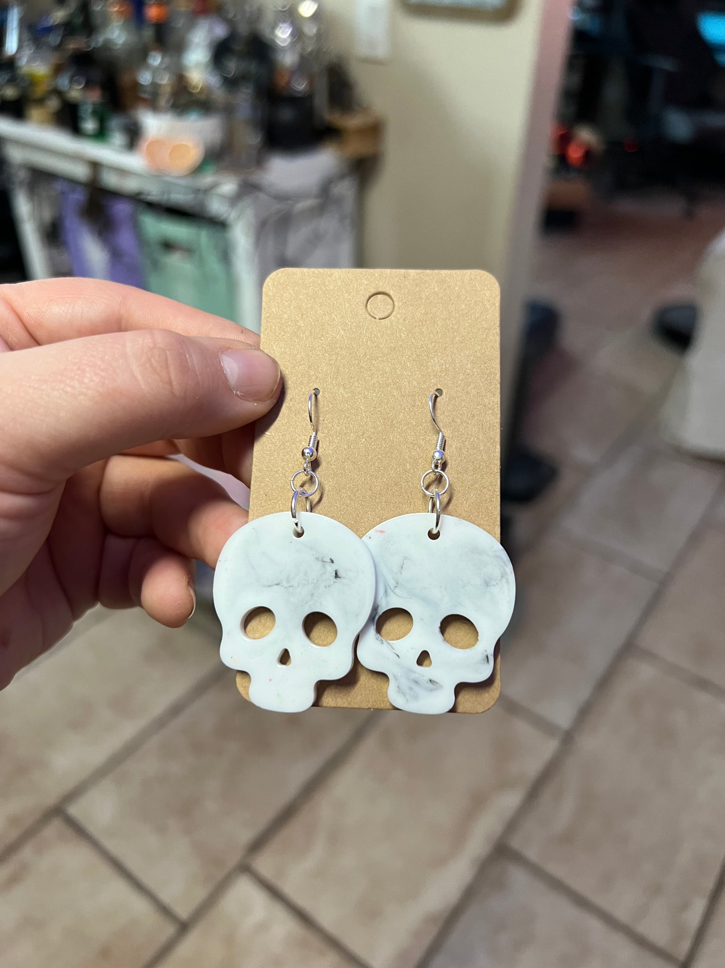 Tortured Poets Department Marble Skull Earrings