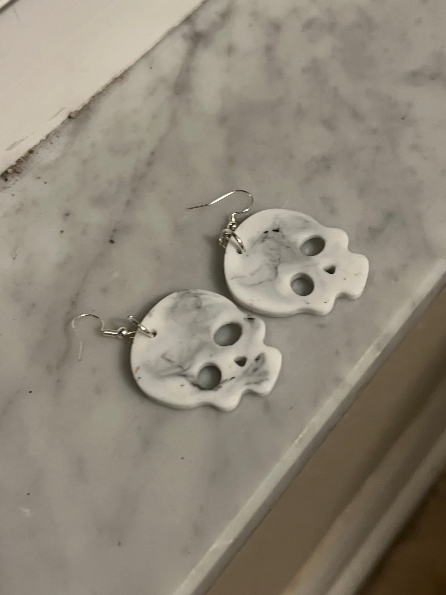 Tortured Poets Department Marble Skull Earrings