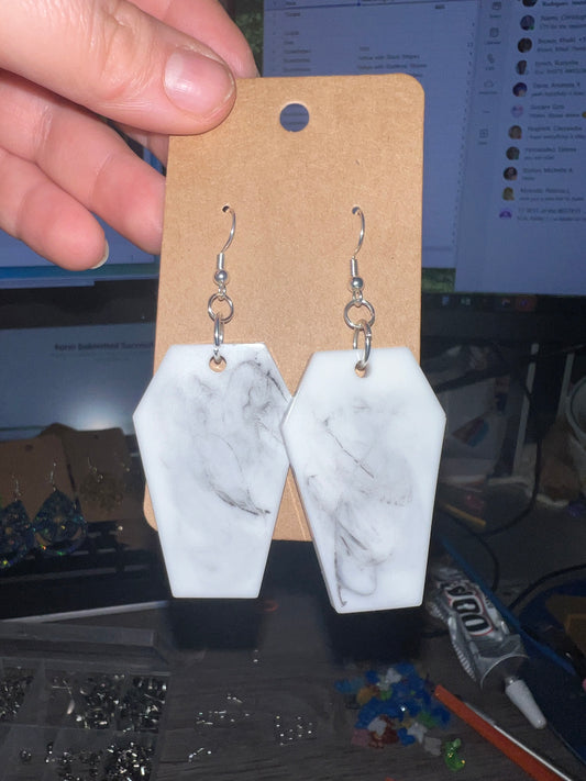 Marble Coffin Earrings