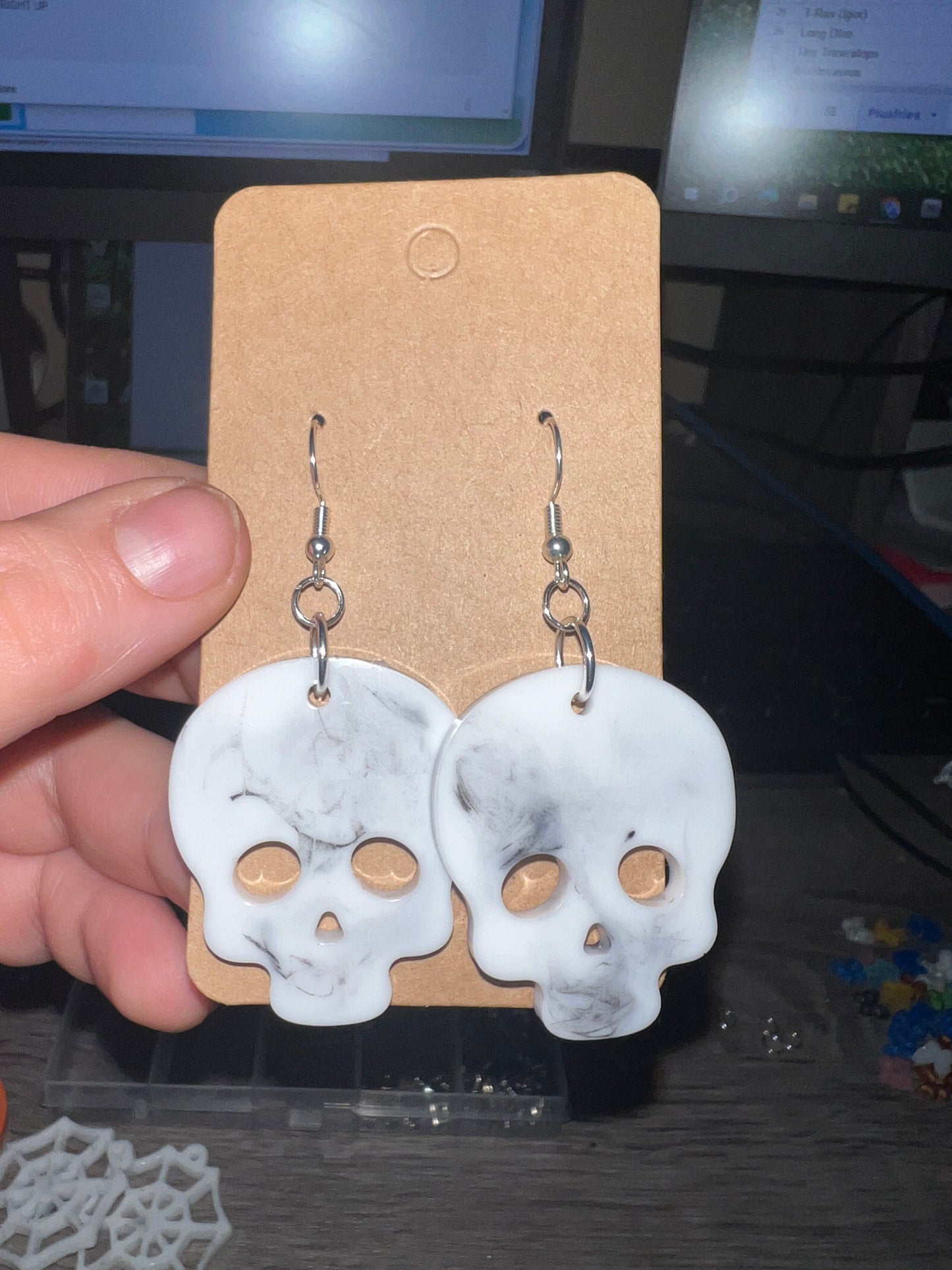 Tortured Poets Department Marble Skull Earrings