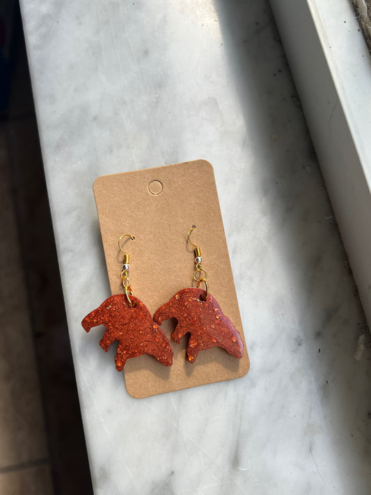 Brown Sparkle Bear Earrings