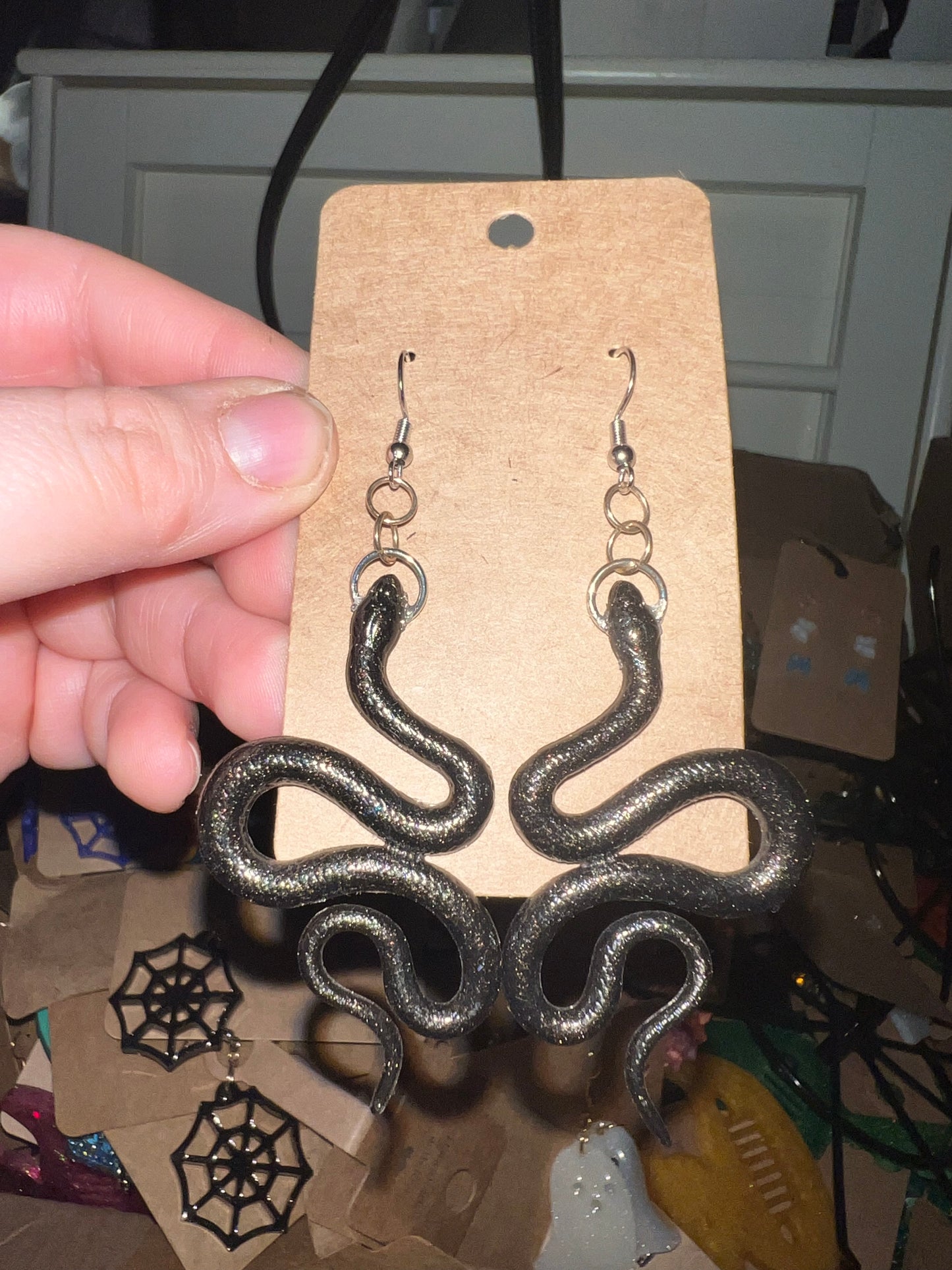 Reputation Era Black Slithering Snake Dangle Earrings