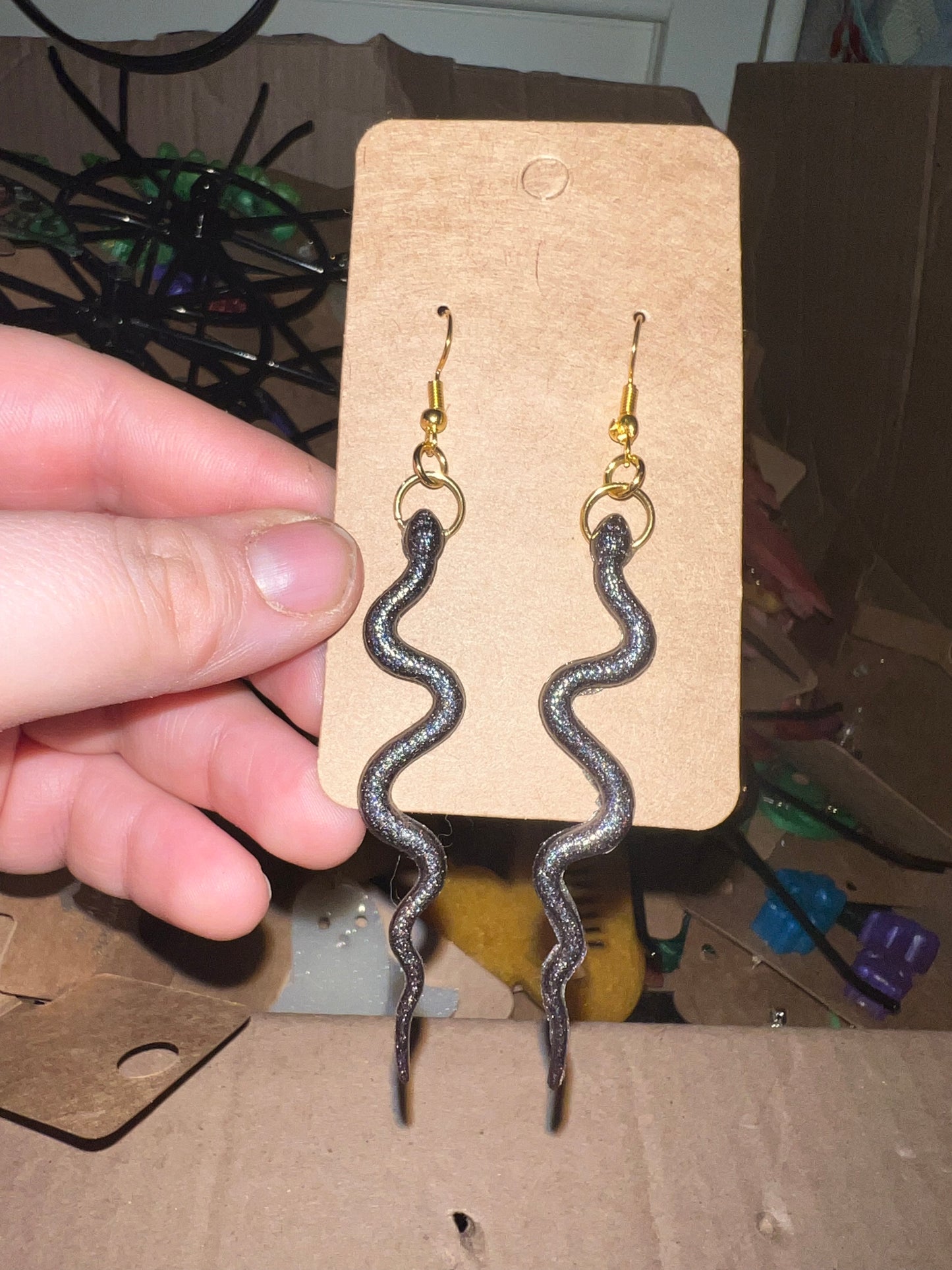 Reputation Era Black Snake Dangle Earrings