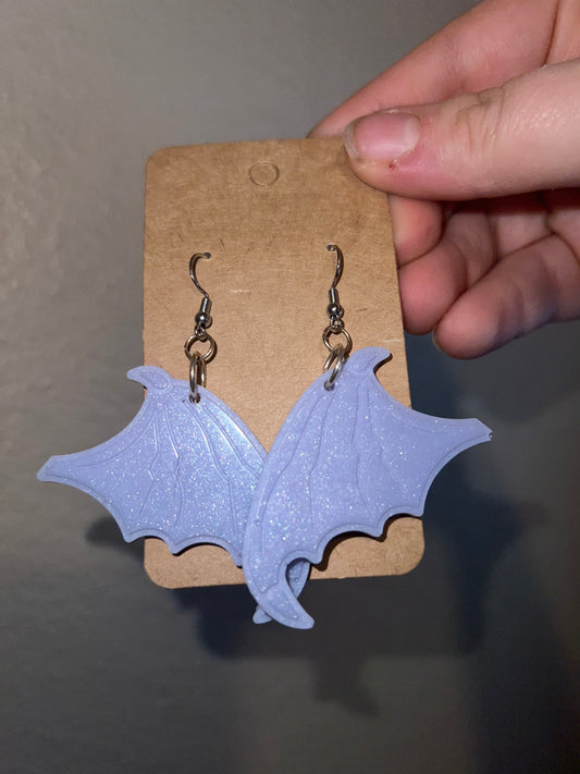 Lavender Haze Dragon Wing Earrings