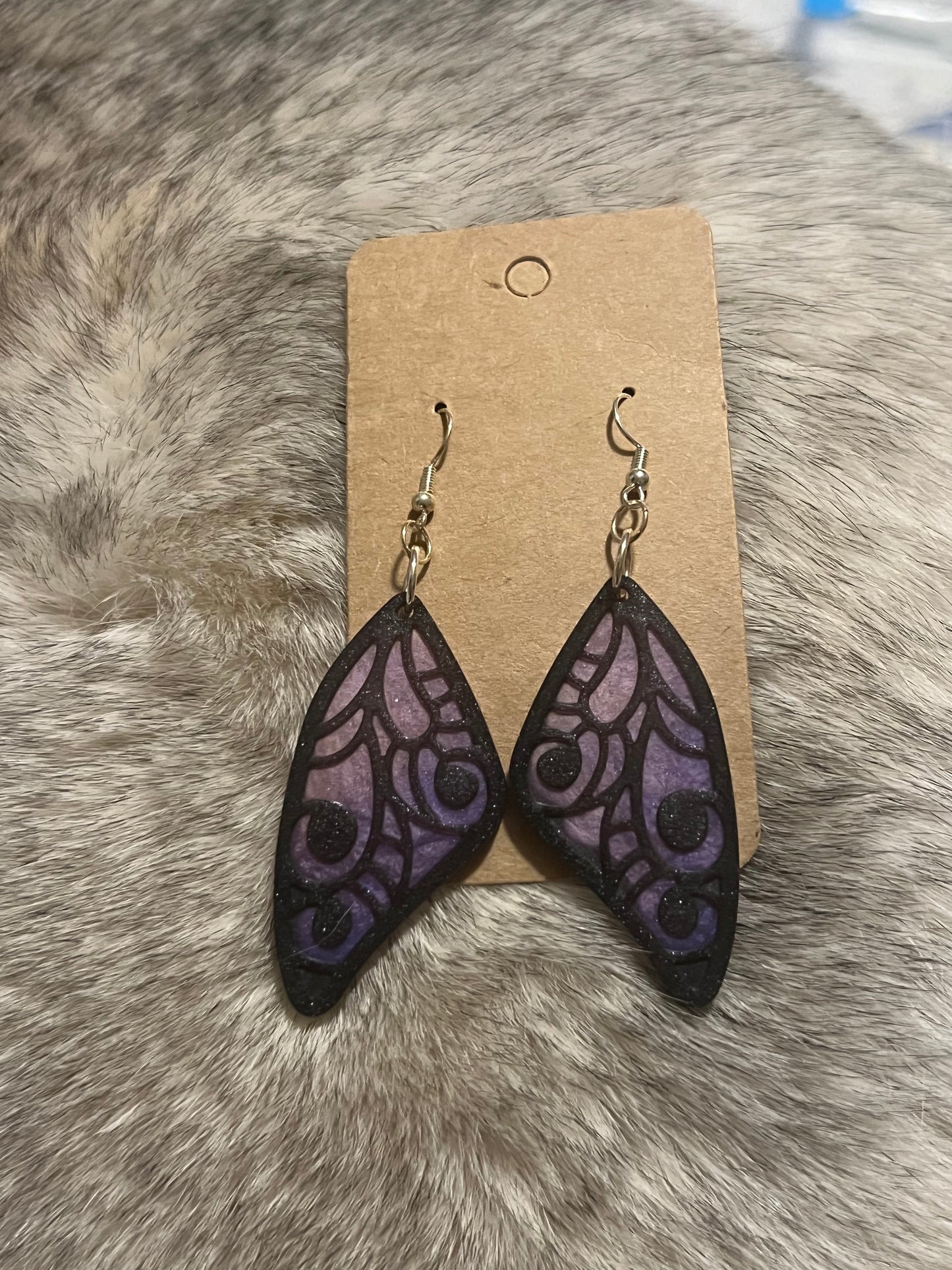 Pink Purple Ombre Butterfly Earrings