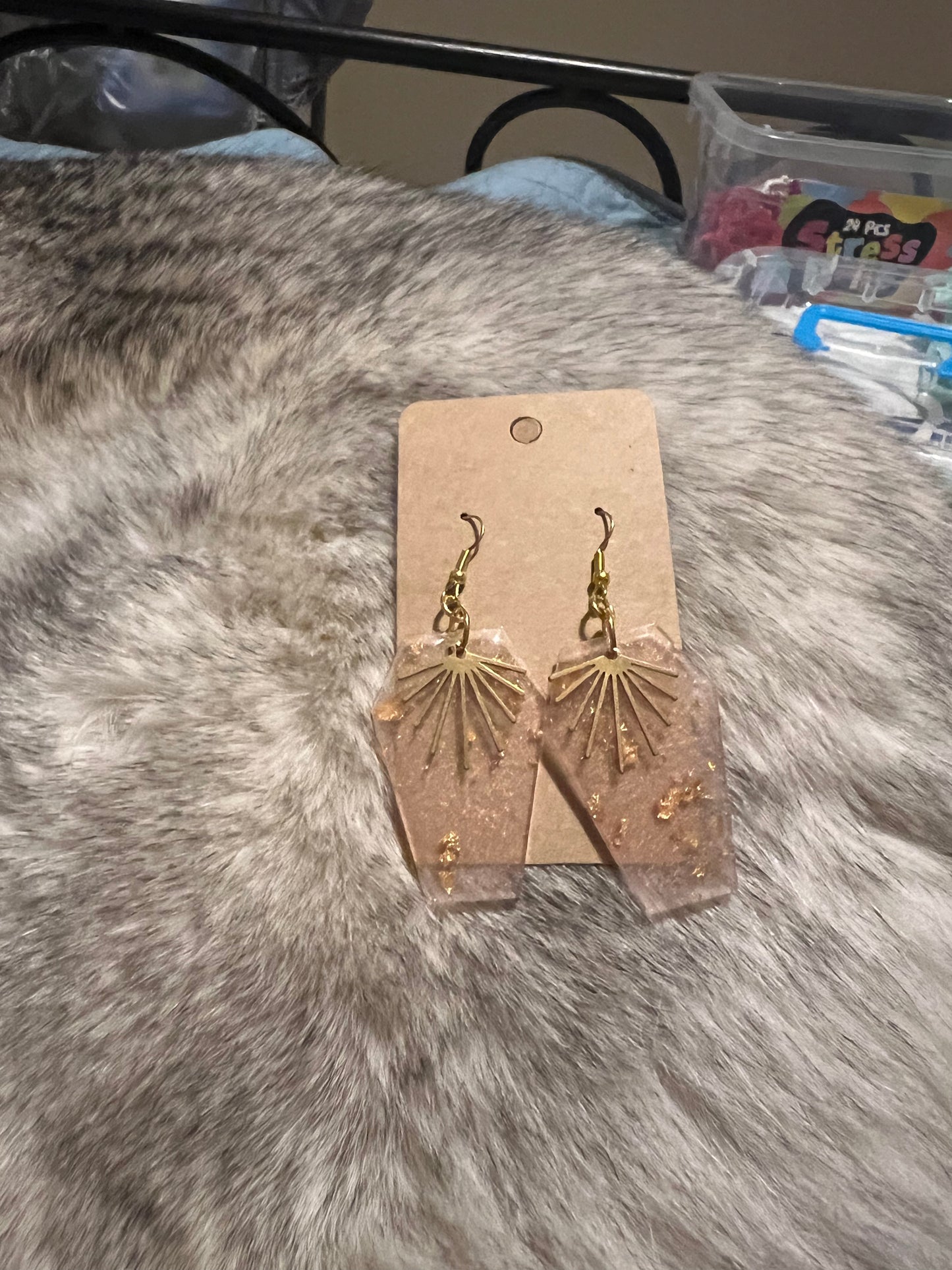 Rose Gold Coffin Earrings