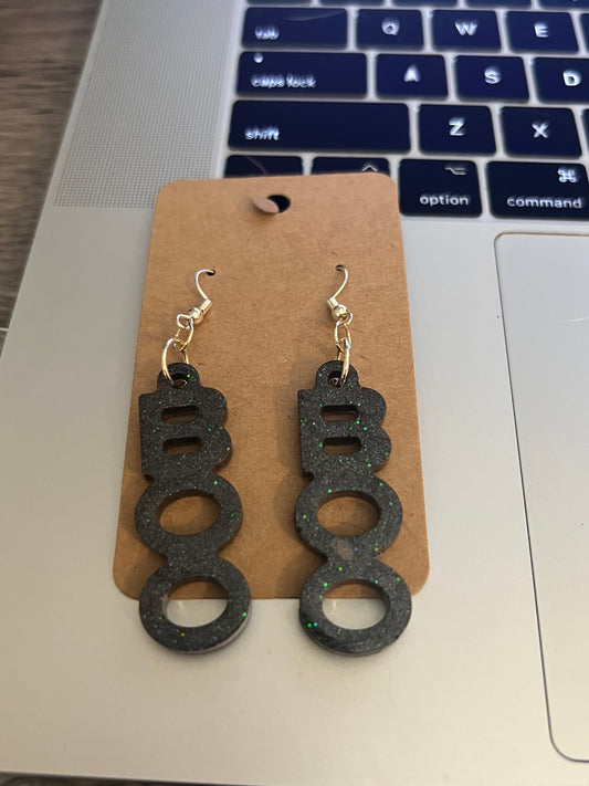 Dangling Black Boo Earrings