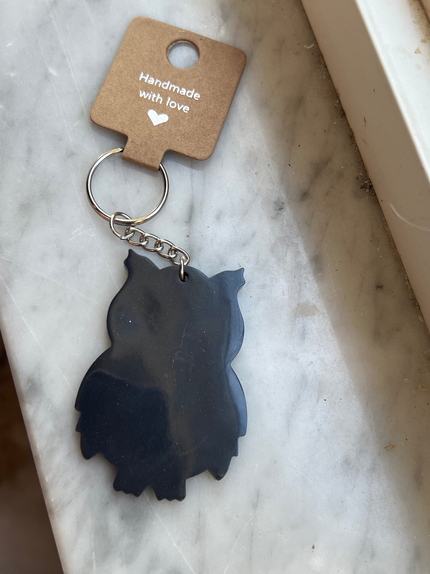 Black Owl Keychain