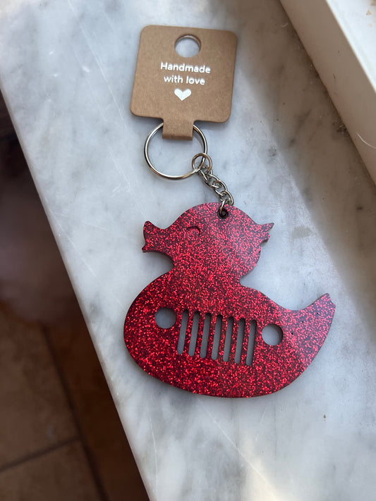 Red Duck Jeeper Keychain