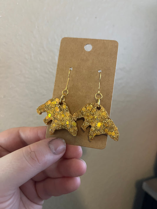 Gold Sparkle Bear Earrings