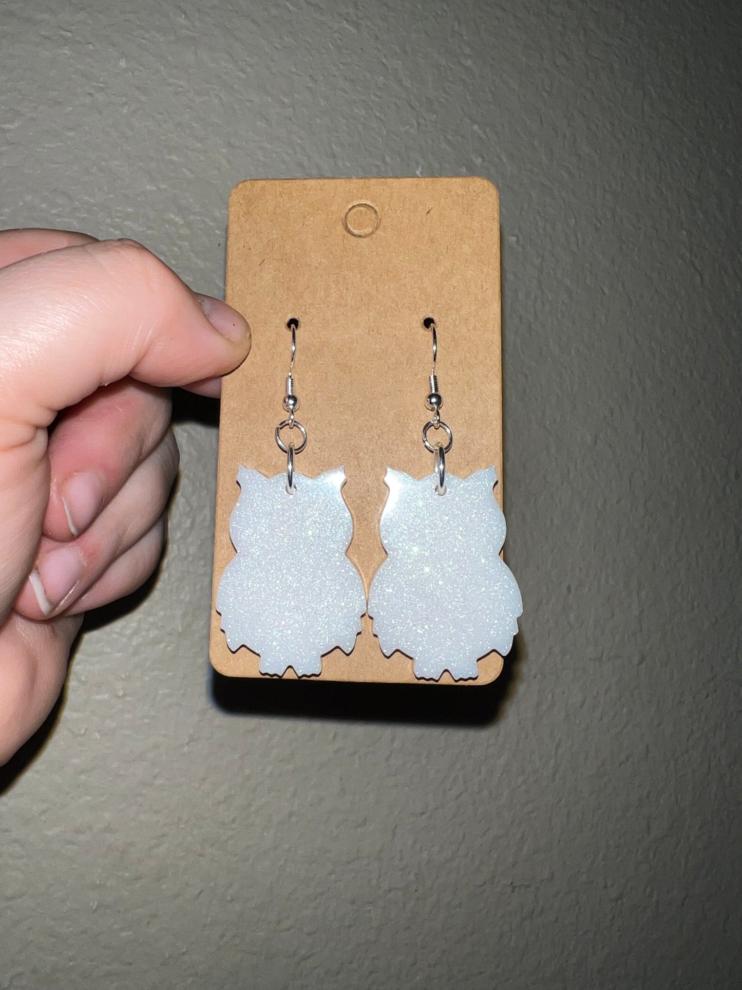 White Owl Earrings