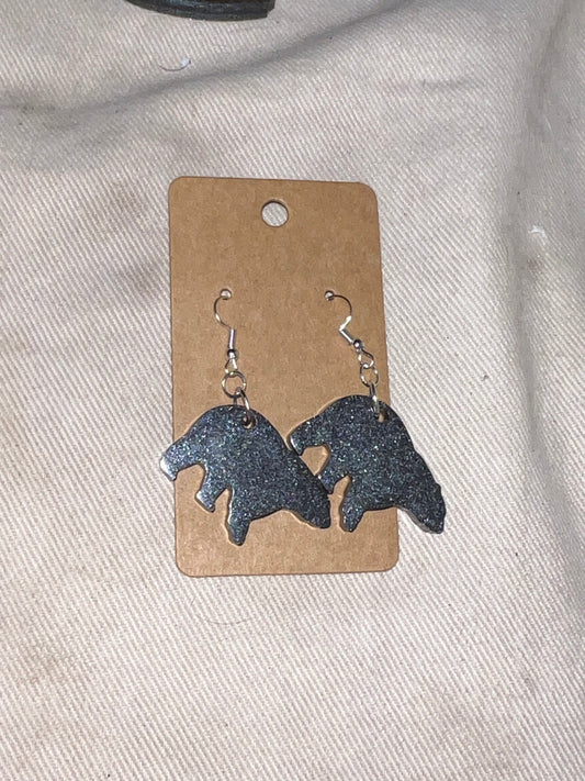 Sparkly Black Bear Earrings