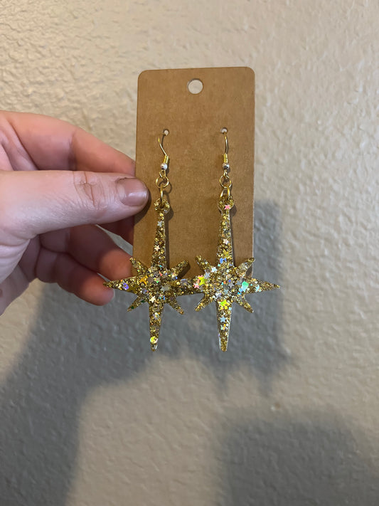 Golden Starburst Glowing Earrings