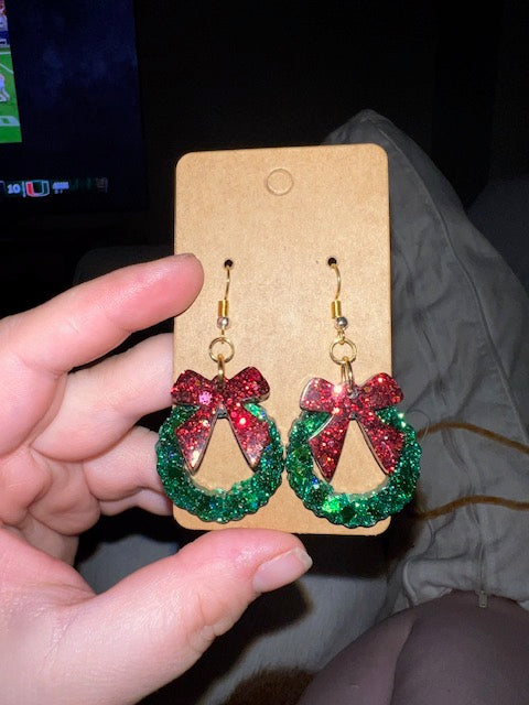 Christmas Wreath Earrings