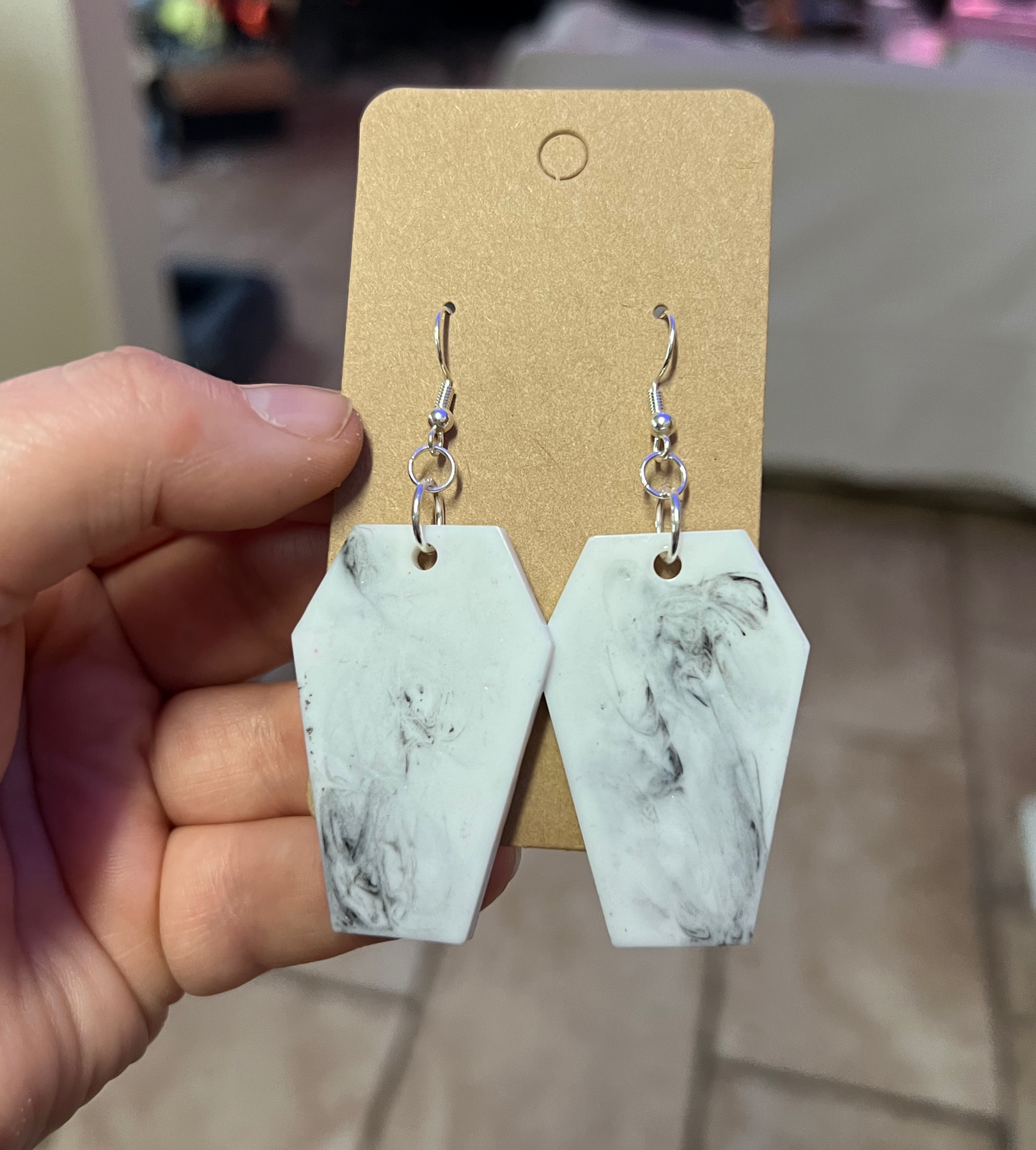 Marble Coffin Earrings